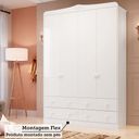 Ver mais imagens de Guarda Roupa de Bebê 4 Portas 4 Gavetas Maya Clássico Espresso Móveis Branco/Brilho