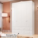 Ver mais imagens de Guarda Roupa de Bebê 4 Portas 4 Gavetas Maya Clássico Espresso Móveis Branco/Brilho