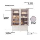 Ver imagem 6 de Guarda Roupa de Bebê 4 Portas 4 Gavetas Maya Clássico Espresso Móveis Branco/Brilho