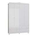 Ver imagem 3 de Guarda Roupa de Bebê 4 Portas 4 Gavetas Maya Clássico Espresso Móveis Branco/Brilho