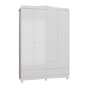 Ver imagem 3 de Guarda Roupa de Bebê 4 Portas 4 Gavetas Maya Clássico Espresso Móveis Branco/Brilho