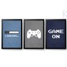Kit 3 Quadros Decorativos Game On Video Game vidro moldura:Preta - 1