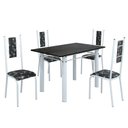 Ver imagem 2 de Conjunto Sala de Jantar Bahia Mesa Tubo 120x75cm Tampo Pedra Ardósia Indiana com 4 Cadeiras