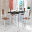 Ver imagem 1 de Conjunto Sala de Jantar Bahia Mesa Tubo 120x75cm Tampo Pedra Ardósia Indiana com 4 Cadeiras