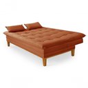 Ver imagem 4 de Sofá Cama Reclinável Casal 1,84m Island Suede Terracota Premium