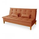 Ver imagem 1 de Sofá Cama Reclinável Casal 1,84m Island Suede Terracota Premium