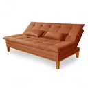 Ver imagem 3 de Sofá Cama Reclinável Casal 1,84m Island Suede Terracota Premium
