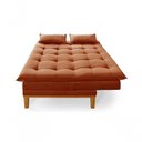 Ver imagem 2 de Sofá Cama Reclinável Casal 1,84m Island Suede Terracota Premium