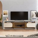 Ver imagem 1 de Rack para TV até 86 Polegadas MDF 220cm 2 Portas Elegance Bege