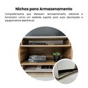 Ver imagem 6 de Rack para TV até 86 Polegadas MDF 220cm 2 Portas Elegance Artely Off White/ Pinho