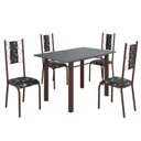 Ver imagem 2 de Conjunto Sala de Jantar Bahia Mesa Tubo 120x75cm Tampo Madeira com 4 Cadeiras