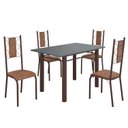 Ver imagem 2 de Conjunto Sala de Jantar Bahia Mesa Tubo 120x75cm Tampo Madeira com 4 Cadeiras
