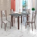 Ver imagem 1 de Conjunto Sala de Jantar Bahia Mesa Tubo 120x75cm Tampo Madeira com 4 Cadeiras