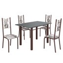 Ver imagem 2 de Conjunto Sala de Jantar Bahia Mesa Tubo 120x75cm Tampo Madeira com 4 Cadeiras