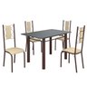 Conjunto Sala de Jantar Bahia Mesa Tubo 120x75cm Tampo Madeira com 4 Cadeiras - 2
