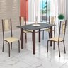 Conjunto Sala de Jantar Bahia Mesa Tubo 120x75cm Tampo Madeira com 4 Cadeiras - 1