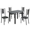 Conjunto Sala de Jantar Bahia Mesa Tubo 120x75cm Tampo Madeira com 4 Cadeiras - 2