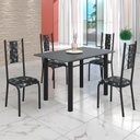 Ver imagem 1 de Conjunto Sala de Jantar Bahia Mesa Tubo 120x75cm Tampo Madeira com 4 Cadeiras