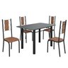 Conjunto Sala de Jantar Bahia Mesa Tubo 120x75cm Tampo Madeira com 4 Cadeiras - 2