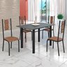 Conjunto Sala de Jantar Bahia Mesa Tubo 120x75cm Tampo Madeira com 4 Cadeiras - 1