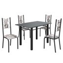 Ver imagem 2 de Conjunto Sala de Jantar Bahia Mesa Tubo 120x75cm Tampo Madeira com 4 Cadeiras