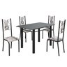 Conjunto Sala de Jantar Bahia Mesa Tubo 120x75cm Tampo Madeira com 4 Cadeiras - 2