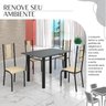 Conjunto Sala de Jantar Bahia Mesa Tubo 120x75cm Tampo Madeira com 4 Cadeiras - 6