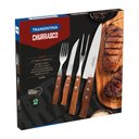 Ver imagem 6 de Jogo de Talheres para Churrasco Tramontina em Aço Inox com Cabo de Madeira Natural 14 Peças
