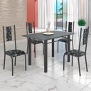 Ver imagem 1 de Conjunto Sala de Jantar Bahia Mesa Tubo 120x75cm Tampo Madeira com 4 Cadeiras