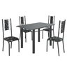 Conjunto Sala de Jantar Bahia Mesa Tubo 120x75cm Tampo Madeira com 4 Cadeiras - 2