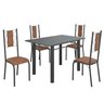 Conjunto Sala de Jantar Bahia Mesa Tubo 120x75cm Tampo Madeira com 4 Cadeiras - 2