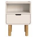 Ver imagem 5 de Mesa de Cabeceira Luara 1 Gaveta MDF-MDP Off White Mpozenato