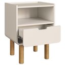 Ver imagem 4 de Mesa de Cabeceira Luara 1 Gaveta MDF-MDP Off White Mpozenato