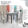 Conjunto Sala de Jantar Bahia Mesa Tubo 120x75cm Tampo Madeira com 4 Cadeiras - 6
