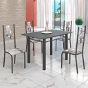 Ver imagem 1 de Conjunto Sala de Jantar Bahia Mesa Tubo 120x75cm Tampo Madeira com 4 Cadeiras