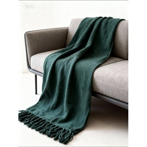 Manta em Algodão 1,40x2,30 Verde Escuro