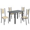Conjunto Sala de Jantar Bahia Mesa Tubo 120x75cm Tampo Madeira com 4 Cadeiras - 2