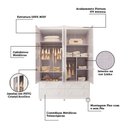 Ver imagem 6 de Guarda Roupa de Bebê 4 Portas com Janela 4 Gavetas Maya Clássico Espresso Móveis Branco/Brilho
