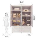 Ver imagem 4 de Guarda Roupa de Bebê 4 Portas com Janela 4 Gavetas Maya Clássico Espresso Móveis Branco/Brilho