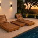 Ver imagem 1 de Conjunto 2 Espreguiçadeiras e Mesa de Apoio Rustic Ref. 512m Yescasa Marrom/Nogueira
