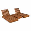 Ver imagem 2 de Conjunto 2 Espreguiçadeiras e Mesa de Apoio Rustic Ref. 512m Yescasa Marrom/Nogueira