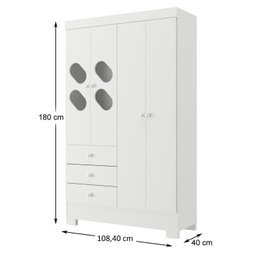 Quarto Infantil com Guarda Roupa e Cômoda Stella - 7