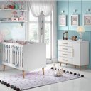 Ver imagem 6 de Berço Americano e Cômoda Infantil Ludmila Branco Bétula com Colchão Ortobom - Carolina