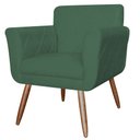 Ver imagem 1 de Poltrona Cadeira Isabella Decorativa Estofada Pés Palito Veludo Verde - Incasa Decor