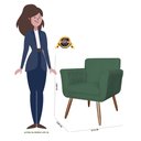 Ver imagem 5 de Poltrona Cadeira Isabella Decorativa Estofada Pés Palito Veludo Verde - Incasa Decor