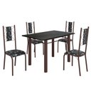 Ver imagem 2 de Conjunto Sala de Jantar Bahia Mesa Tubo 120x75cm Tampo Madeira Indiana com 4 Cadeiras