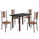 Ver imagem 2 de Conjunto Sala de Jantar Bahia Mesa Tubo 120x75cm Tampo Madeira Indiana com 4 Cadeiras