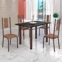 Ver imagem 1 de Conjunto Sala de Jantar Bahia Mesa Tubo 120x75cm Tampo Madeira Indiana com 4 Cadeiras