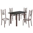 Ver imagem 2 de Conjunto Sala de Jantar Bahia Mesa Tubo 120x75cm Tampo Madeira Indiana com 4 Cadeiras