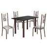 Conjunto Sala de Jantar Bahia Mesa Tubo 120x75cm Tampo Madeira Indiana com 4 Cadeiras - 2